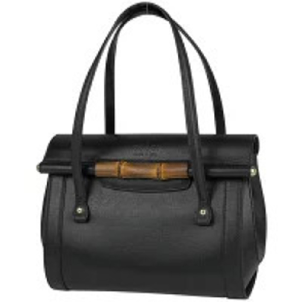 Gucci Bamboo 2way Handbag Leather Black